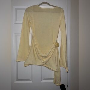 Yellow Textured Long Sleeve Dress | New with Tags